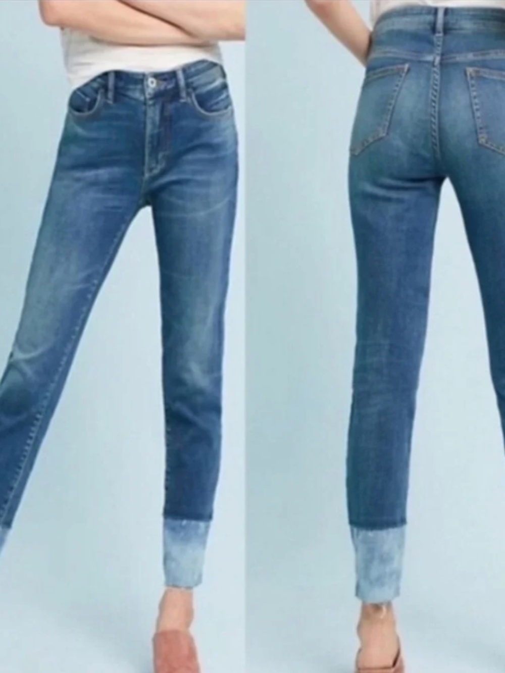 Pilcro and the Letterpress High Rise Skinny Jeans Raw Hem | 28
